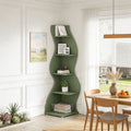 Fnova 70" 5-Tier Corner Shelving Unit, Modern Tall Storage Shelf Bookcase Plant Stand Organizer Unit for Home Office Living Room Bedroom, Green,Green