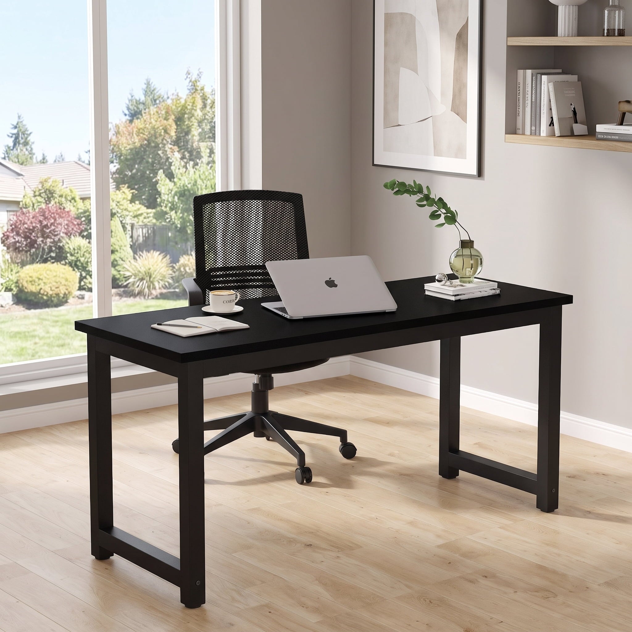 Fnova 63-Inch Modern Computer Desk, Heavy-Duty Steel Frame Workstation for Home Office, Conference Room & Study Room,WM010497_BB_US