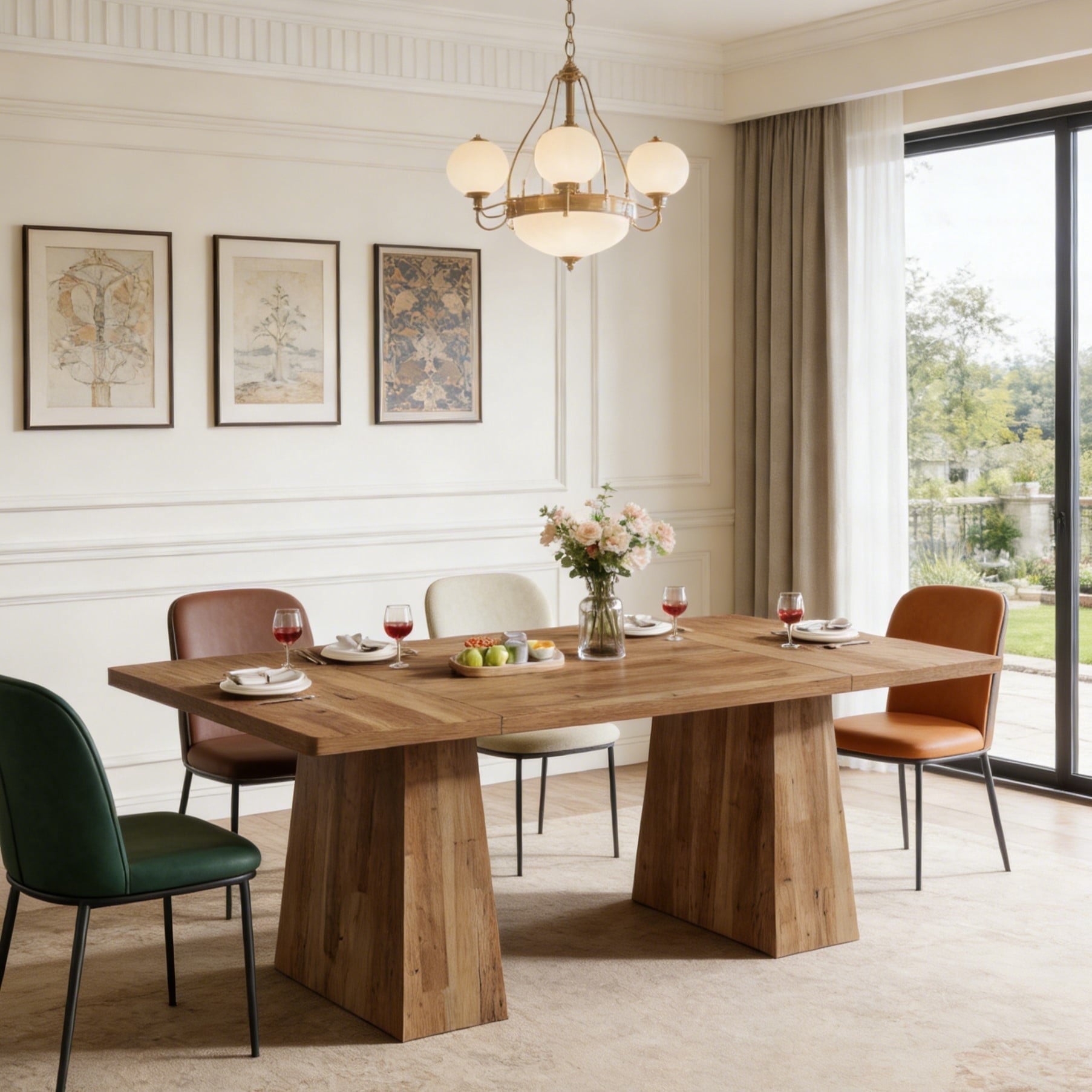 Fnova 63" Executive Desk, Dining Table for 6 People, Modern Farmhouse Wooden Kitchen Table, Large Office Computer Desk for Home Office (Chairs Not Included),Light Brown