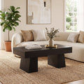 Fnova Farmhouse 47 Inch Rectangle Wooden Coffee Table, Sturdy Base, Modern Cocktail Tea Table, Accent Center Table for Living Room, Bedroom,WM010481_B_US