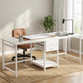 Fnova 79-Inch Extra Long Double Desk for 2 People, Computer Desk with Drawers & Storage Shelves, Home Office Desk Writing Study Table for Home Office, Study Room, Bedroom, Living Room,WM010466_W_US