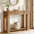 Fnova 43.3-Inch Console Table, Farmhouse Wood 2-Tier Entryway Table, Narrow Sofa Table behind the Couch for Living Room, Hallway, Foyer, Entrance, Brown,WM010322_BN_Table
