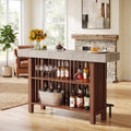 Fnova 63 Inch Counter Height Bar Table with 2-Tier Storage, High Top Table for Kitchen, Home Bar Dining Room, Small Space,WM010936_GBN_US