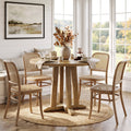 Fnova 31.5-Inch Small Round Dining Table for 2-4 People, Modern Farmhouse Circle Kitchen Table, Space Saving Dinner Table for Dining Room, Kitchen, Apartment, Small Spaces, Breakfast Nook,WM010475_LBN_US