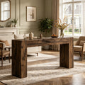 Fnova 63-Inch Console Table, Wood Farmhouse Entryway Table, Long Narrow Accent Table for Living Room, Entrance, Hallway, Foyer, Dark Brown,WM010348_DBN_US