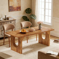 Fnova 70.87-Inch Dining Table for 6, Modern Rectangular Kitchen Table for Dining Room, Brown,WM010203C_BN1_Tables