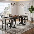 Fnova 63-Inch Modern Dining Table for 6-8 People, Rectangular Kitchen Table with Sturdy Metal Frame, Dinner Table for Dining Room, Kitchen, Living Room, Home Office, Apartment,WM010464_B_US