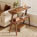 Fnova End Table Narrow Side Tables Modern Wooden Sofa Table with Storage Shelf, Farmhouse Bedside Table, Easy Assembly, Corner Table, Drink Table for Living Room, Bedroom, Nightstand,WM010102M_HL0175_US1