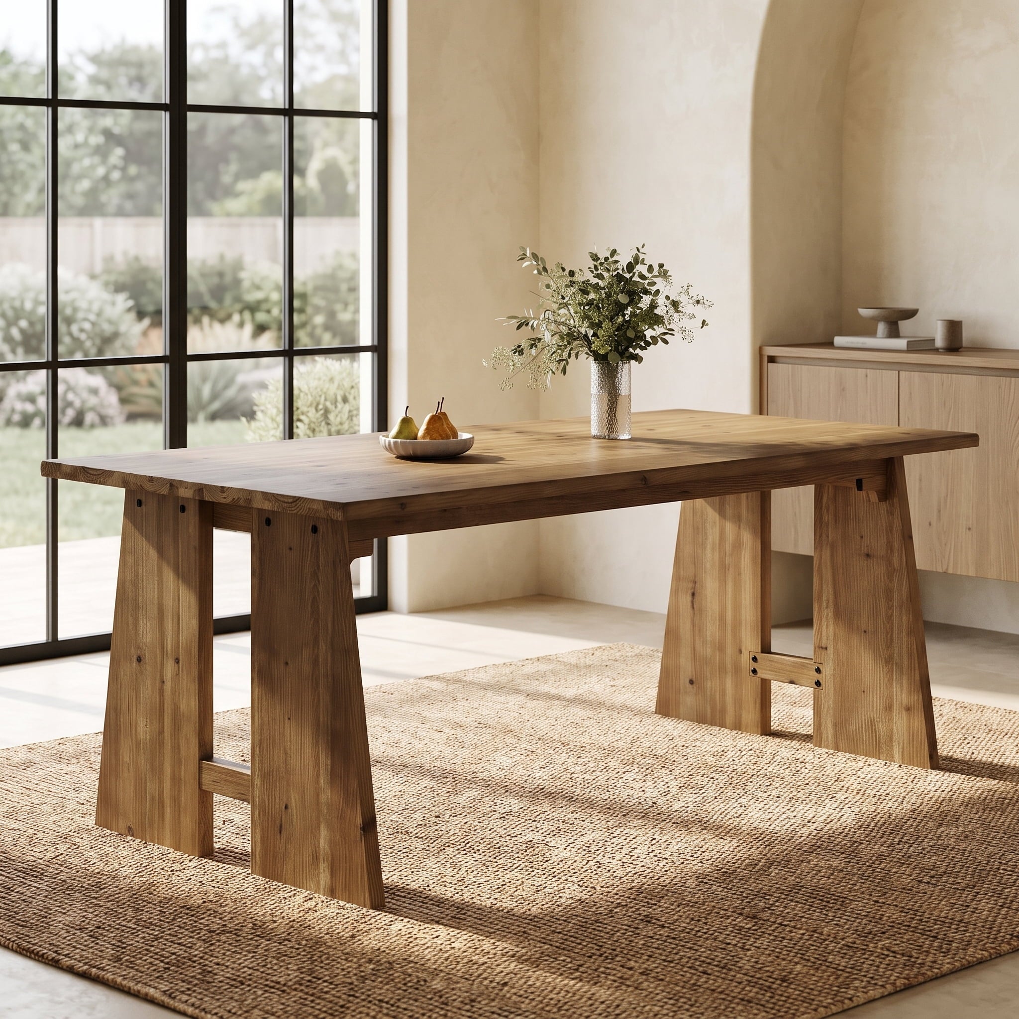 Fnova 70.87-Inch Solid Wood Dining Table, 6-8 Seater Farmhouse Table for Dining Room Kitchen Restaurant Bistro Home,WM010820_BN_US