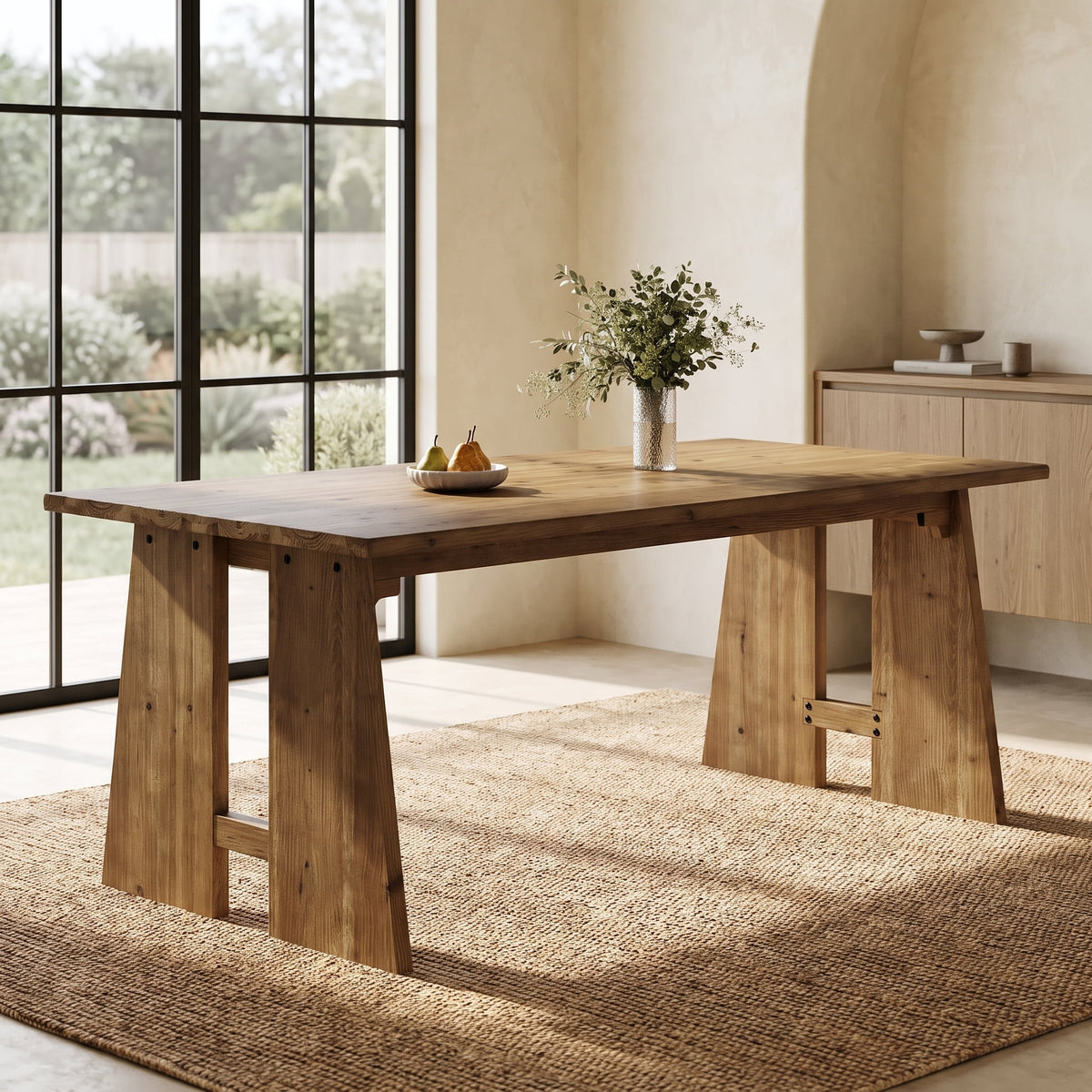 Fnova 70.87-Inch Solid Wood Dining Table, 6-8 Seater Farmhouse Table for Dining Room Kitchen Restaurant Bistro Home,WM010820_BN_US