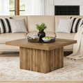 Fnova 31.5" Square Coffee Table, Modern Farmhouse Center Table, Large Accent Table for Living Room Apartment Lounge Home Decor Furniture,Brown