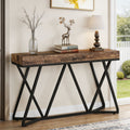 Fnova 55-Inch Industrial Console Table, Farmhouse Wooden Sofa Table, Entryway Table with Metal Base, Behind The Couch Table, Foyer Table, Accent Table for Hallway, Living Room, Entranc,WM010374_BN_US