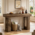 Fnova 63-Inch Long Console Table, 2-Tier Wooden Narrow Rectangular Sofa Table Behind Couch, Farmhouse Entryway Table for Entrance, Hallway, Living Room,WM010302M_DBN_US