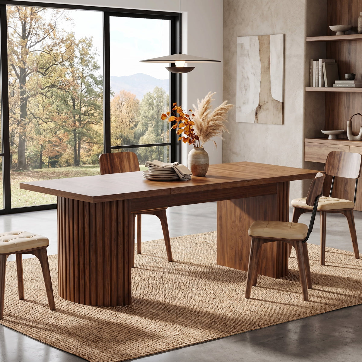 Fnova 70.87-Inch Dining Table for 6-8, Farmhouse Rectangular Kitchen Table with Heavy Duty Legs, Modern Style, Easy to Assemble,WM010240_CO_US