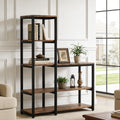 Fnova 57" 4-Tier Tall Bookshelf, Modern Wooden Display Shelves, Free Standing Bookcases for Home Office, Living Room, Kitchen,0