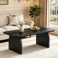 Fnova Farmhouse Coffee Table for Living Room, 47.24" Rectangle Black Coffee Table, Easy Assembly,Black