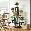Fnova 44-Inch Corner Plant Stands, 7-Tier Indoor/Outdoor Plant Shelf, Metal Plant Flower Display Shelves, Tree-Shaped Plant Rack for Home, Patio,WM010506M_B_US