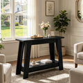 Fnova 41.3-Inch Farmhouse Console Table, 2-Tier Wooden Entryway Table with Storage Shelf, Wood Sofa Table for Living Room, Hallway, Foyer,WM010352_B_US