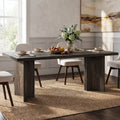 Fnova 63-Inch Rectangular Modern Dining Table, Wooden Modern Kitchen Table for 6 People for Dining Room, Black (Chairs Not Included),WM010235C_B_Tables