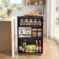 Fnova 3-Tier Rolling Storage Cart, Farmhouse Narrow Kitchen Storage Solution with Lockable Casters & Pull Handle, Metal Frame for Kitchen/Bathroom/Home Office/Laundry, Easy Assembly,WM010535_BB_US