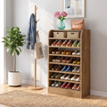 Fnova 8-Tier Shoe Rack, Freestanding Space-Saving Shoe Storage, Multi-Functional Open Shelf Organizer for Entryway Closet Hallway,WM010579_BN_US