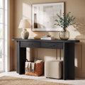 Fnova 63 Inch Console Table with 2 Drawers, Farmhouse Oval Curved Entryway Table with Storage for Living Room, Hallway, Behind Couch,WM010982_B_US