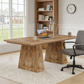 Fnova 63" Home Office Computer Desk, Light Brown Modern Executive Desk, Writing Desk, Easy to Assemble,Light Brown