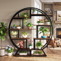 Fnova 63-Inch Round Plant Stand, 8-Tier Multi-Shelf Flower Pot Rack with Sturdy Metal Frame, Display Shelf for Indoor Living Room Balcony Patio,WM010572_BNB_US
