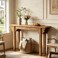 Fnova 63-Inch Farmhouse Console Table, Solid Wood Entryway Table, Long Narrow Sofa Table for Living Room, Hallway, Foyer,WM010338_DBN_US