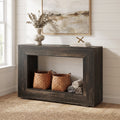 Fnova Farmhouse Console Table for Entryway, 47.2-Inch Long Narrow Wood Entryway Table, Easy Assembly, Dark Gray,WM010217C_B_Tables
