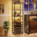 Fnova Industrial 9-Tier Freestanding Wine Rack, Holds 20 Bottles, Stemware Holder, Wooden Wine Baker-Fts Rack for Bar/Kitchen/Dining Room,WM010534_B_Shelf