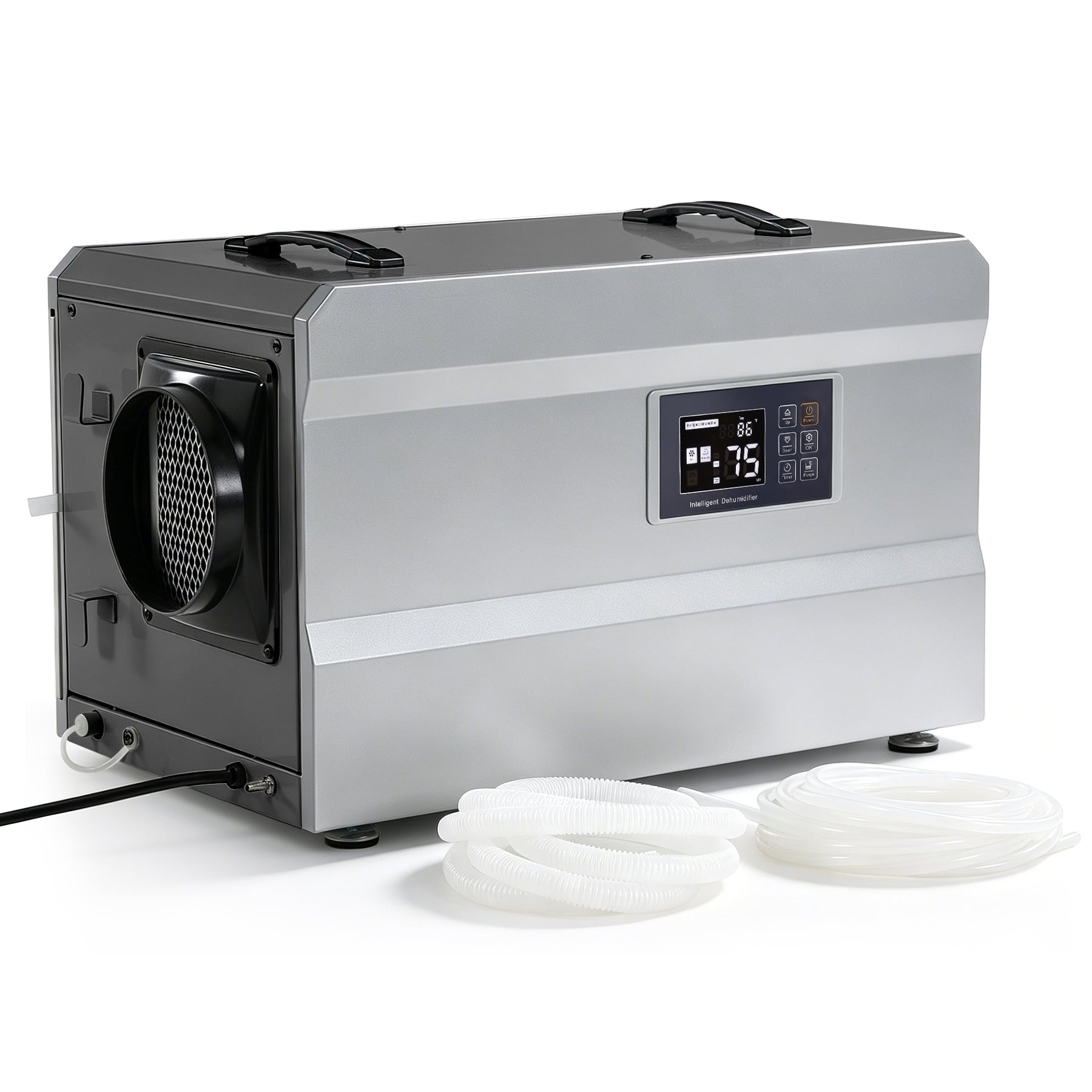 Fnova 145 Pints Crawl Space Dehumidifier with Pump, Commercial Basement Dehumidifier with Drain Hose, Auto Defrost, Humidity Control, Timer, Up to 1,600 Sq. Ft.