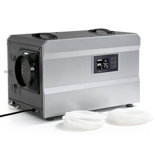 Fnova 145 Pints Crawl Space Dehumidifier with Pump, Commercial Basement Dehumidifier with Drain Hose, Auto Defrost, Humidity Control, Timer, Up to 1,600 Sq. Ft.