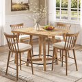 Fnova 31.5" Modern Dining Table for 2-4 People, Square Kitchen Table for Small Space, Kitchen, Dining Room, Brown