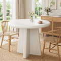 Fnova 31.5" Round Dining Table for 2-4 Person, Modern Kitchen Table with Sturdy Base, Small Dinner Furniture for Dining Room, Kitchen, White