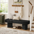 Fnova 47" Modern Entryway Bench, Wooden End of Bed for Hallway, Mudroom, Living Room, Black