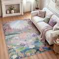 Fnova 5x7 Washable Area Rugs for Living Room, Soft Swan Print Pink Bedroom Rug for Girls Nursery, Non-Slip Low Pile Boho Animal Print Indoor Carpet for Dorm Kids Playroom, Pink/5x7