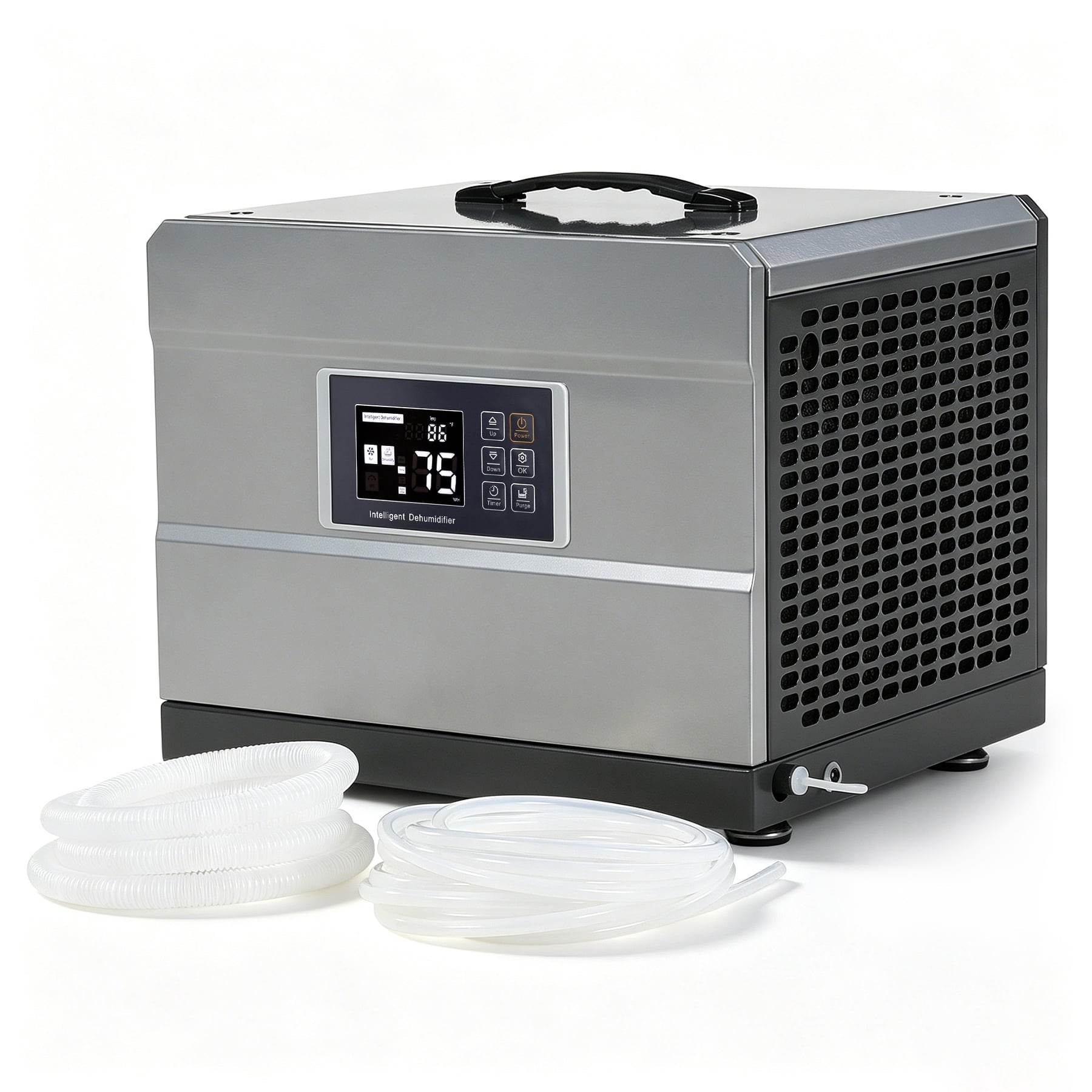 Fnova 70 Pints Crawl Space Dehumidifier with Pump, Commercial Basement Dehumidifier with Drain Hose, Auto Defrost, Humidity Control, Timer, Up to 1,000 Sq. Ft.