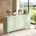 Fnova Modern Cabinet with 2-Tier Storage Shelves, 59.44-Inch Sideboard with 4 Doors, Push Pop-up Door, for Kitchen, Dining Room, Living Room, Easy Assembly,WM011326_GR_Cabinet