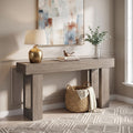 Fnova 63-Inch Long Console Table, 2-Tier Wooden Narrow Rectangular Sofa Table Behind Couch, Farmhouse Entryway Table for Entrance, Hallway, Living Room,WM010302M_JW0936_US