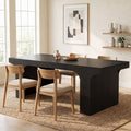 Fnova 71-Inch Farmhouse Dining Table for 6-8 People, Rectangular Wooden Kitchen Table with Double Pedestal, Dinner Table for Dining Room, Kitchen, Office, Banquet, Living Room,WM010470_B_US
