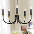 Fnova 20.5" 5-Light Chandelier, Height-Adjustable Ceiling Pedant Lighting Fixture for Kitchen Island and Living Room,0