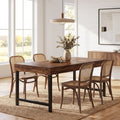 Fnova 55.12-Inch Dining Table, 3.94-Inch Thick Board Metal Frame Modern Dining Table for Kitchen, Living Room, Home, Family Gatherings & Daily Use,WM010806_DBNB_US