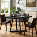 Fnova 31.5" Square Dining Table, Small Kitchen Dinner Table, 2-4 Person Industrial Dining Table, Square Kitchen Table for Dining Room Farmhouse Home Decor Furniture,Black