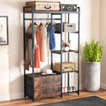 Fnova Clothes Rack with Shelf and Hanging Rod, 2 Drawers Freestanding Closet Organizer, Heavy Duty Industrial Hall Tree Garments Rack for Small Space, Bedroom,WM010509_BN_Rack
