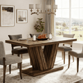 Fnova 47.24" Rectangular Farmhouse Dining Table, Wood Coffee Table for 4 People, Modern Kitchen Table for Dining Room, Dark Brown (Chairs Not Included),Dark Brown