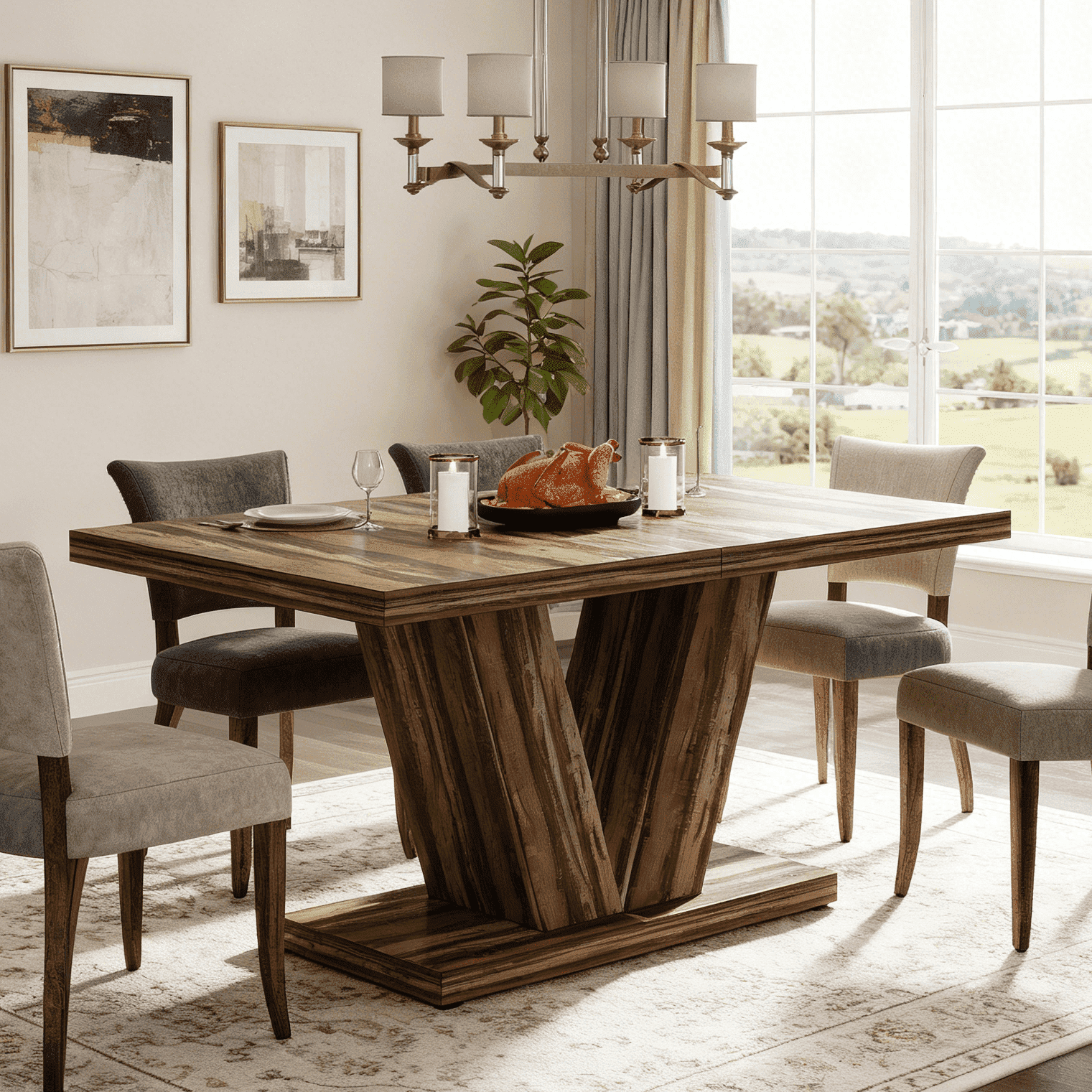 Fnova 47.24" Rectangular Farmhouse Dining Table, Wood Coffee Table for 4 People, Modern Kitchen Table for Dining Room, Dark Brown (Chairs Not Included),Dark Brown
