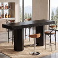 Fnova 71 Inch Tall Bar Height Table with Footrest, Industrial Bar Table for Home Bar Pub Restaurant,WM010938_B_US