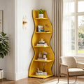Fnova 70-Inch 5-Tier Corner Shelving Unit, Modern Tall Storage Shelf Bookcase Plant Stand Organizer Unit for Home Office Living Room Bedroom, Yellow,WM010530_Y_US