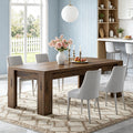 Fnova 78.7" Farmhouse Dining Table for 8-10 People, Large Kitchen Table with Sturdy Frame, Rectangular Dinner Table for Dining Room, Living Room, Office,Dark Brown